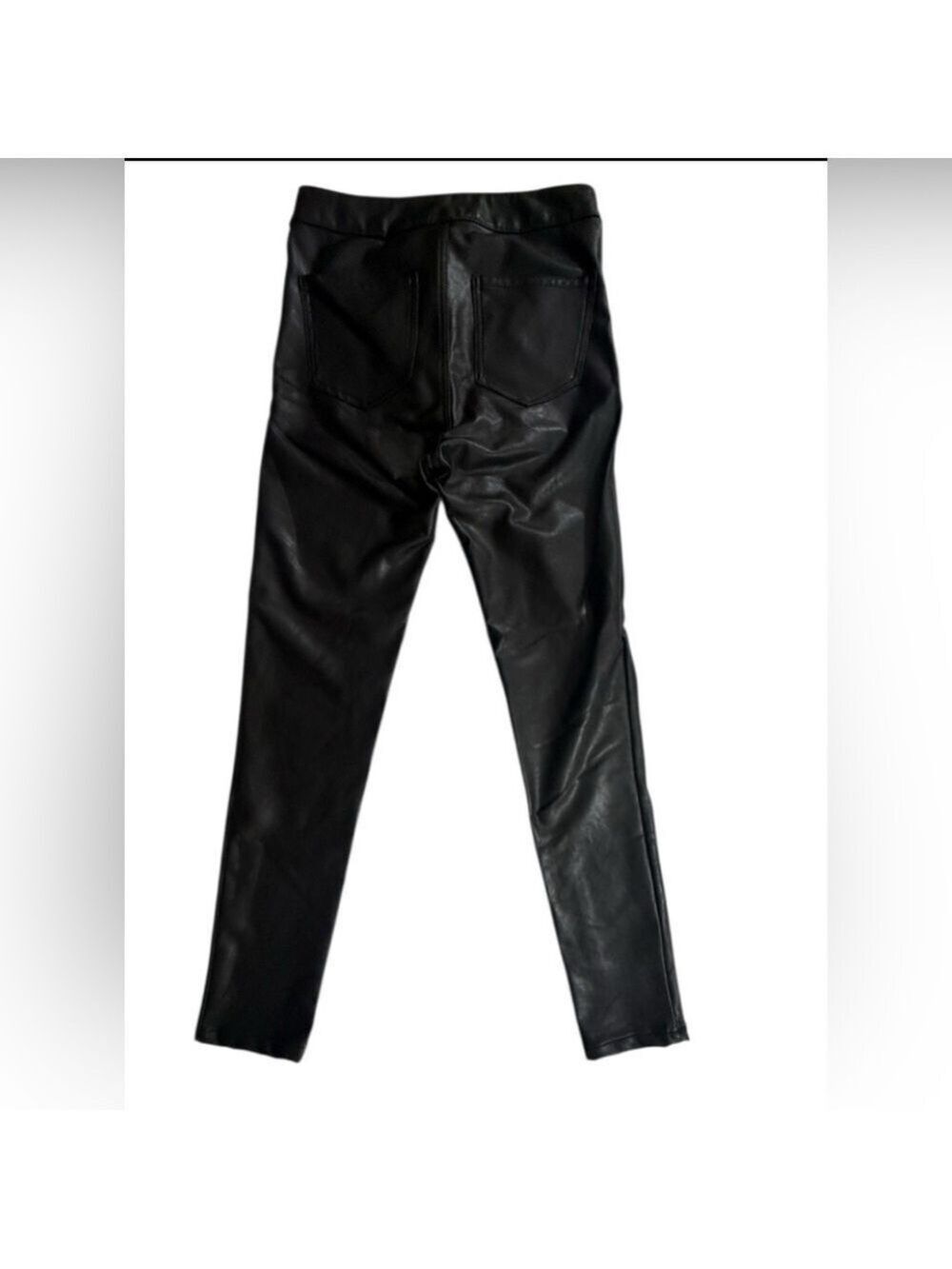 Ashley Mason Wet Look Faux Leather Ponte Leggings Black High Rise Sz26 Edgy